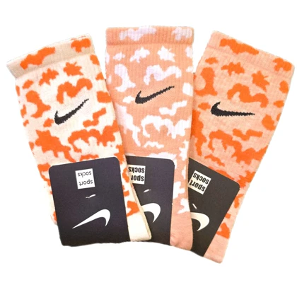 جوراب ساق بلند طرح پلنگی نارنجی نخ پنبه اعلا 36-44