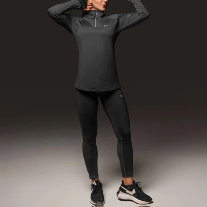 استرج نیم زیپ زنانه نایک مدل SRN-2B1286 طوسی تیره