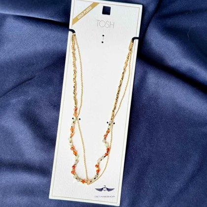 گردنبند زنجیری و سنگ«گردنبند دوتایی» برندtosh