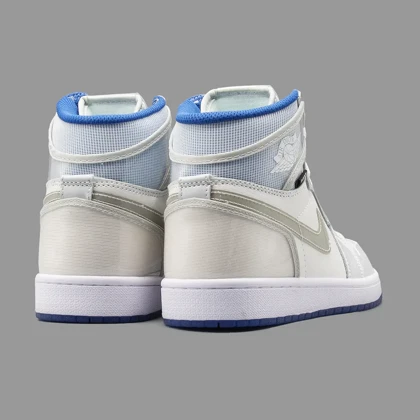 نایکی جردن 1 زوم سفید آبی ساق‌دار Nike Air Jordan 1 Retro High Zoom White Racer Blue