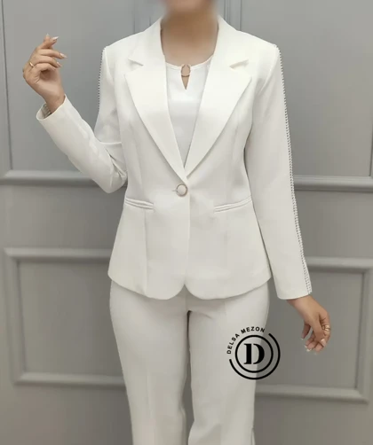 کت و شلوار آستین گیپور آریانا 568