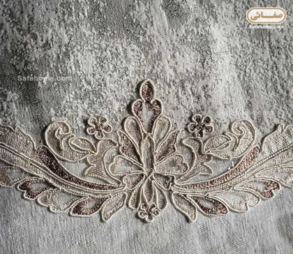 روتختی دونفره عروس 7 تکه طرح پتینه استلا طوسی