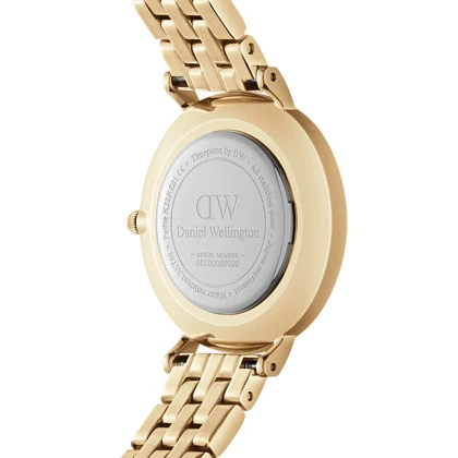ساعت دنیل ولینگتون زنانه فلزی گرد طلایی سفید ایندکس یونانی DW-5503-L