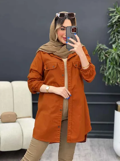مانتو جیب نما بغل زیپ طنین