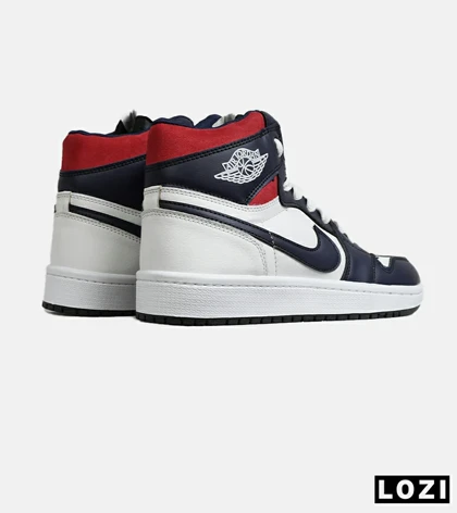 کفش کتانی ساق‌دار مردانه و زنانه سرمه ای سفید NIKE jordan 1 مدل 7678