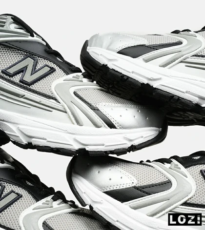 کفش کتانی مردانه و زنانه سفید طوسی مشکی NEW BALANCE 530 مدل 6642