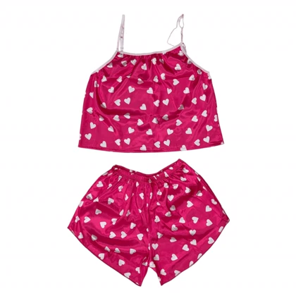 ست تاپ و شلوارک طرح قلب 220