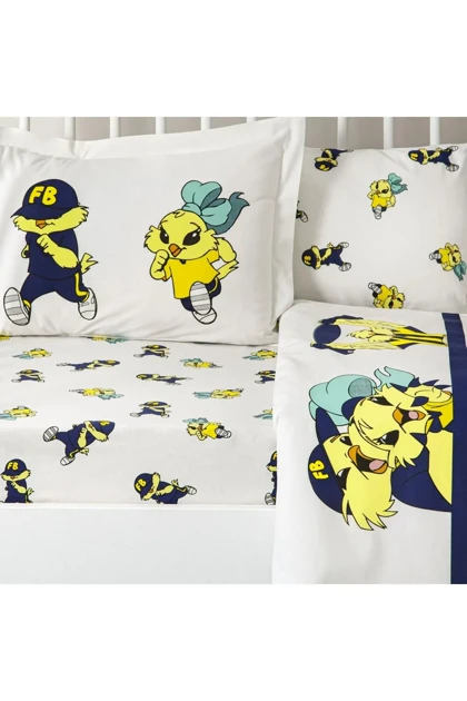 سرویس روتختی Taç مدل Fenerbahçe Strip Baby پنبه‌ای - چندرنگ
