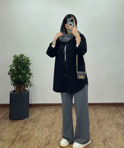 مانتو بلند لینن غنچه(ایراد دار)