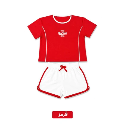 ست تیشرت شورتک مدل New York فری سایز کد 295450