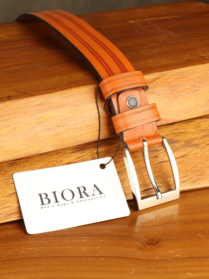 کمربند مردانه بیورا مدل چرم طبیعی میخی کد km02
