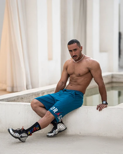 شلوارک بگ ورزشی JORDAN آبی شالی