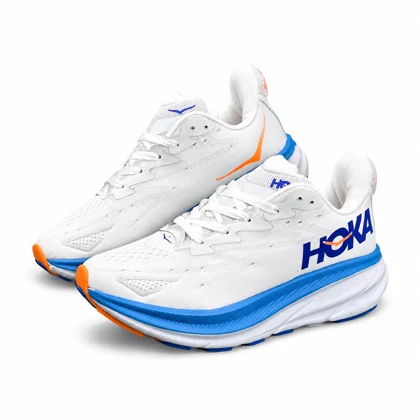 کفش کتانی مردانه مدل رانینگ هوکا سفید آبی HOKA