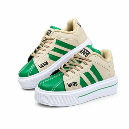 کفش کتانی زنانه مدل ونس بلال کرم سبز Vans