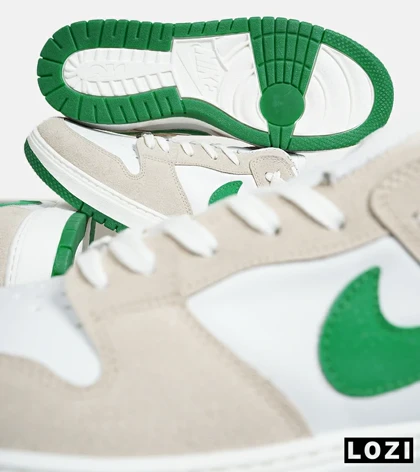 کفش کتانی بزرگ پا سفید طوسی سبز نایک NIKE SB
