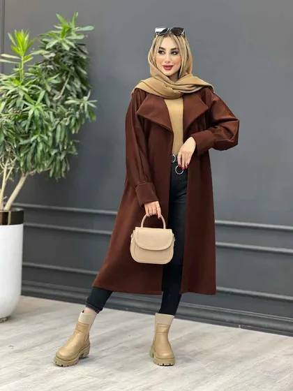 پالتو یقه آمریکایی آستین پیله