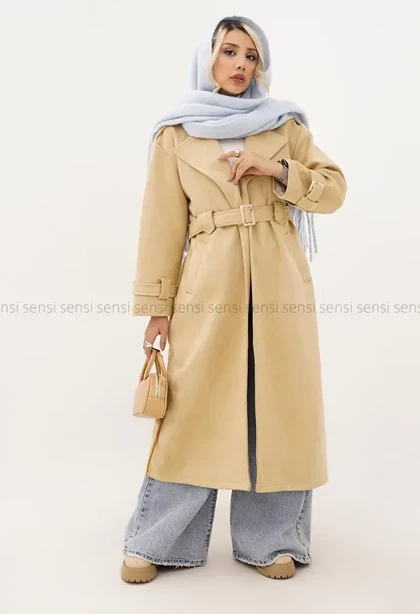 پالتو جیر آستر دار بلند@@ کد1004861