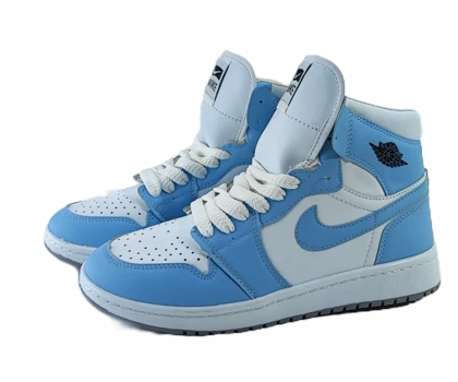 کفش اسپرت مردانه برند نایکی nike مدل جردن وان ساق‌دار سفید آبی کد 610