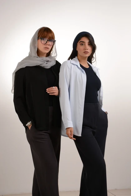 شومیز دکمه مخفی لاوین