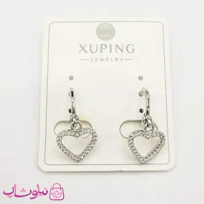 گوشواره دخترانه ژوپینگ طرح قلب سیلور