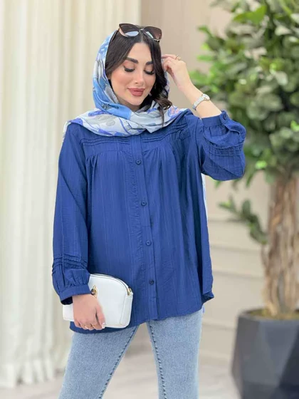 شومیز جلو چین دوخت دار