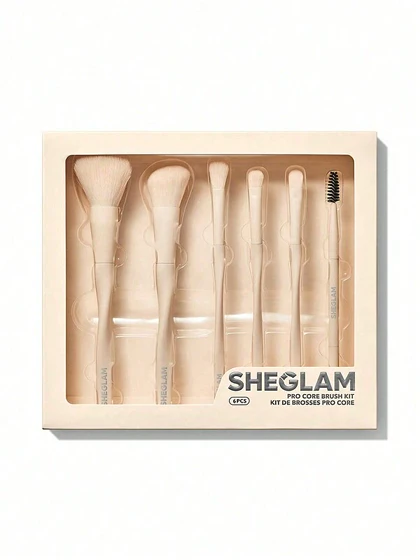 ست براش صورت و چشم مدل پرو کور شیگلم رنگ بژ sheglam Pro Core Brush Kit