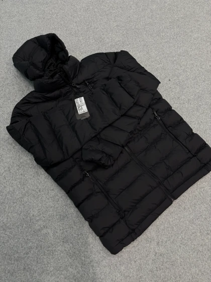 کاپشن پر مردانه مشکی - پارچه ضدآب و با کیفیت