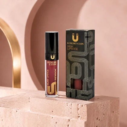 رژ لب مایع مات لاکچری کوین رنگ زرشکی کالباسی Silky Matte Lipstick