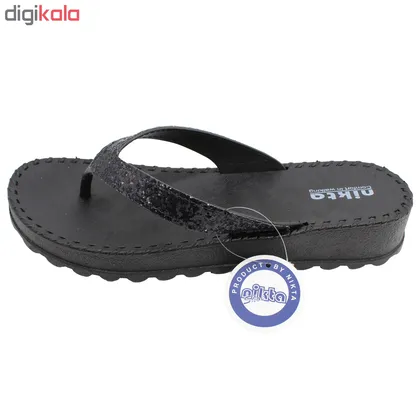 دمپایی زنانه نیکتا مدل اکلیلی K1-017 رنگ مشکی