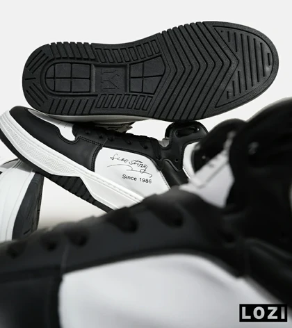 کفش کتانی ساق‌دار مردانه سفید مشکی VANS مدل 5937