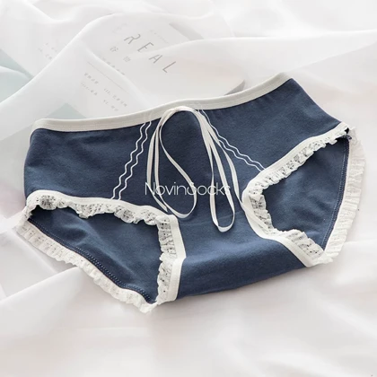 شورت زنانه نخی طرح سورمه ای روبان دار ( سایز 38-42)