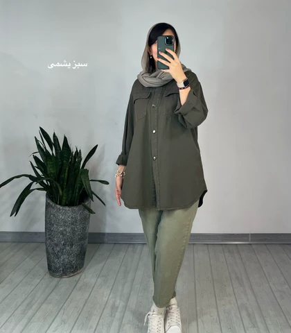 مانتو کتان فندق(ایراد دار)