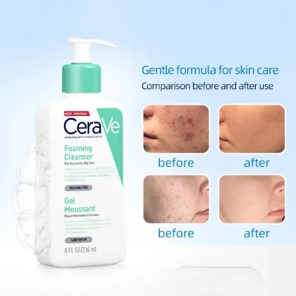فوم شوینده صورت CeraVe Foaming Cleanser برای پوست نرمال تا چرب 236 میل