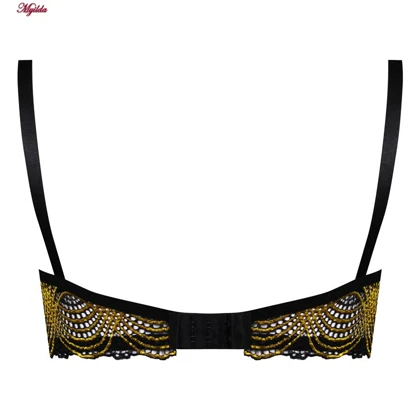 ست شورت و سوتین فنردار زنانه کارنا رز مدل گیپور هندسی زرد کد 4874-2038-2