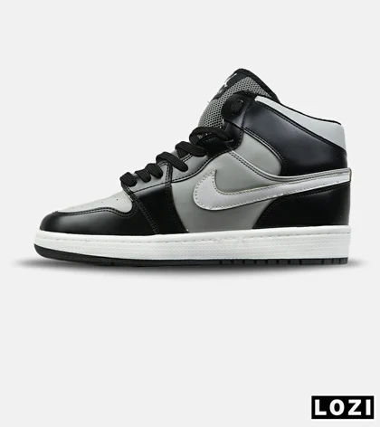 کفش کتانی مردانه و زنانه ساق‌دار طوسی مشکی NIKE jordan 1 مدل 8676