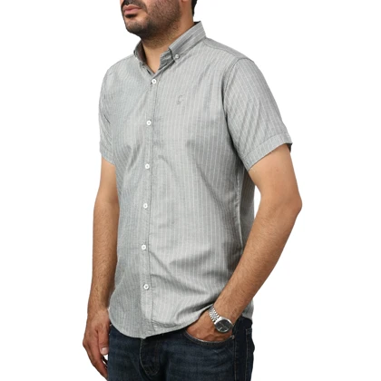 پیراهن آستین کوتاه راه راه مردانه برند مد مدل 141121015