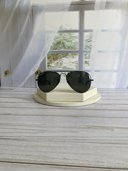عینک آفتابی ری‌بن RB3025 Aviator پلاریزه فریم فلزی، عدسی کریستال، سایز 58