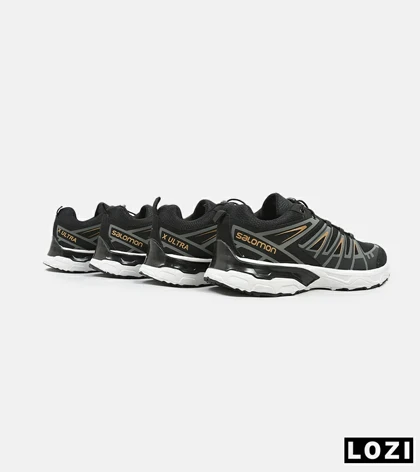کفش کتانی بزرگ پا مشکی طلایی سفید Salomon X ULTRA