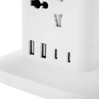 چند راهی برق 8 سوکت 2500 وات، دو USB و دو تایپ‌سی هایکواستار Hicostar HS-PS322
