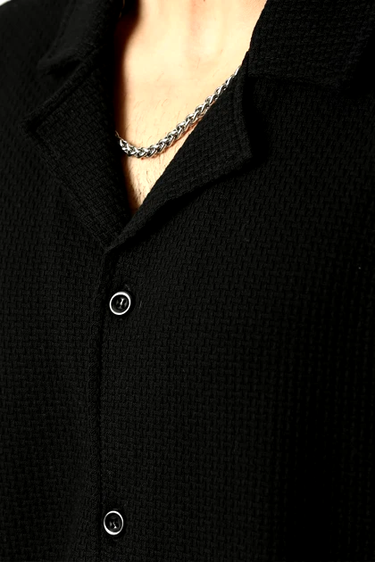 پیراهن یقه انگلیسی ژاکارد مردانه طرح زنبوری