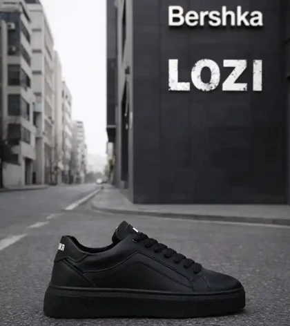 کفش کتانی مردانه مشکی BERSHKA مدل 8599