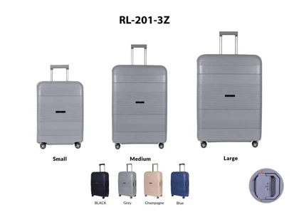 مجموعه 3 عددی چمدان رزمری مدل Rose Merry RL-201-3z_Grey