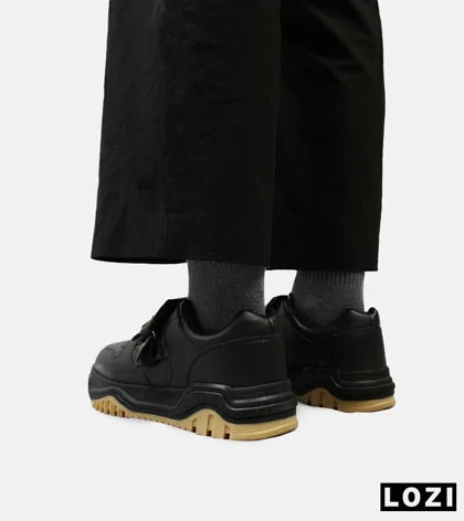 کفش کتانی بگ دار مردانه و زنانه مشکی کرم BERSHKA