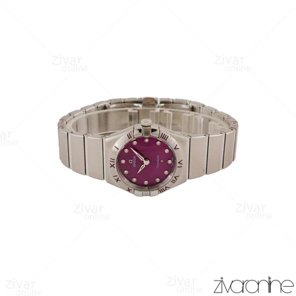 ساعت امگا کانسلیشن زنانه نقره ای صفحه بنفش 105163