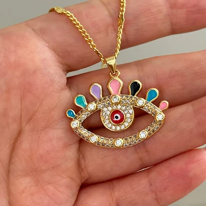 گردنبند رنگی چشم کد 533