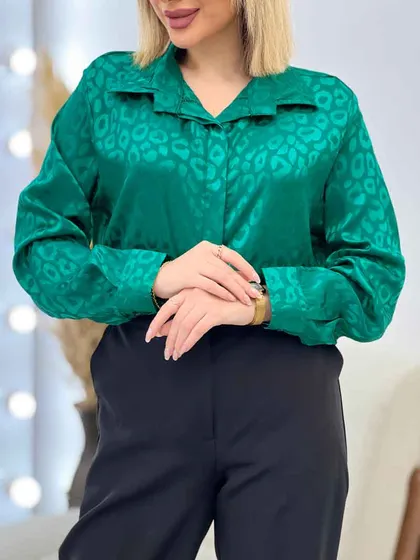 شومیز ساتن طرح پلنگی