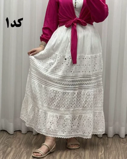 دامن سلن خامه دوزی هندی SH7432