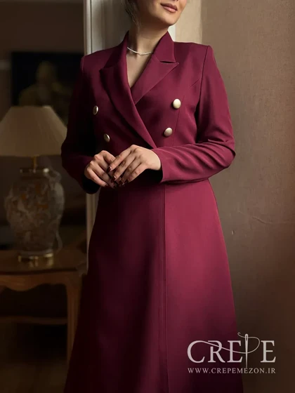 پیراهن کلوش یقه انگلیسی 6 دکمه