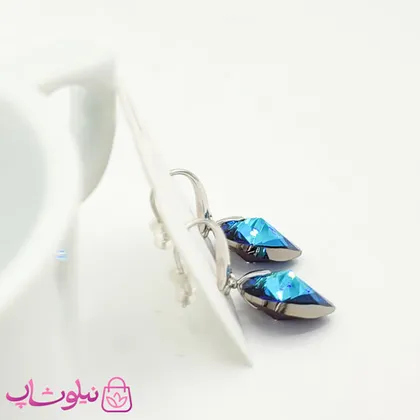گوشواره ژوپینگ سواروسکی با قلب آبی