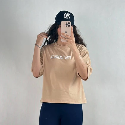 تیشرت کراپی نخ پنبه زنانه 10502 اچ اند اچ